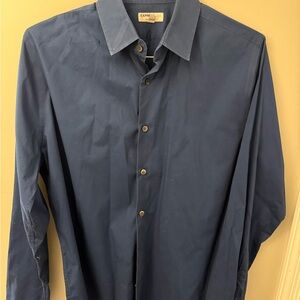 Express Men's Navy Button-Up Shirt